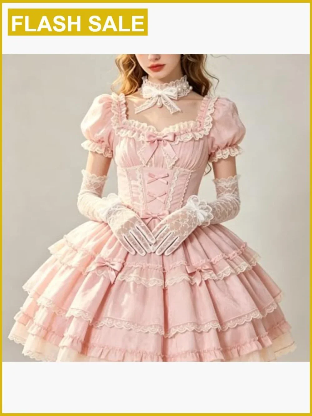 Vintage Lace Choker Necklace Set with Long Lace Gloves for Wedding